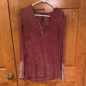 Elegant Burgundy Long Sleeve Top